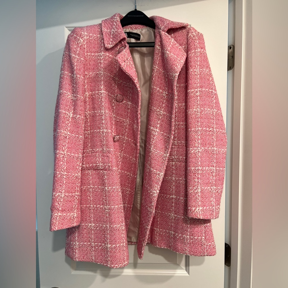 Zara Pink Tweed Coat Blazer